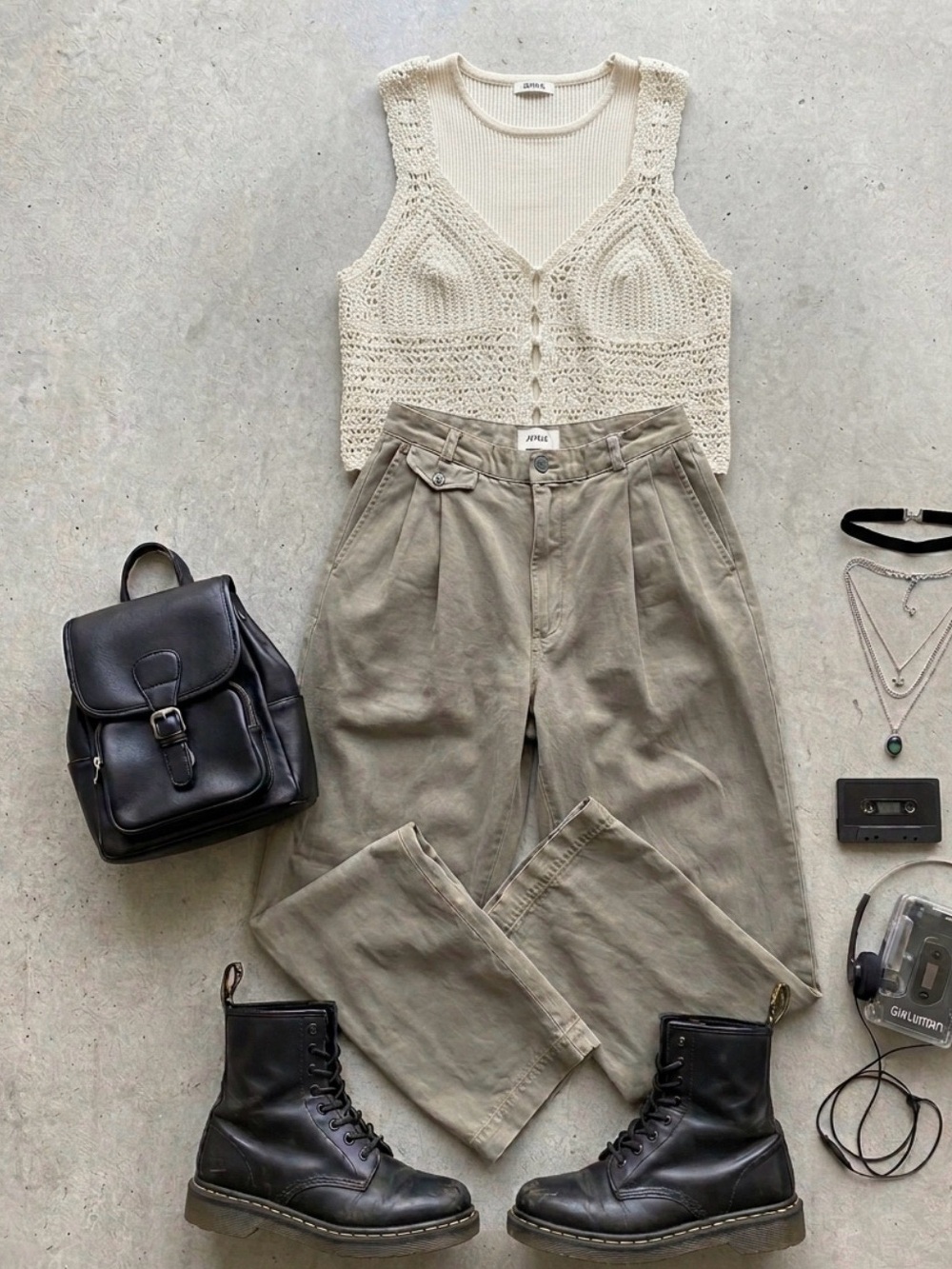 AgoldeOlive-Taupe Wide Leg Trousers